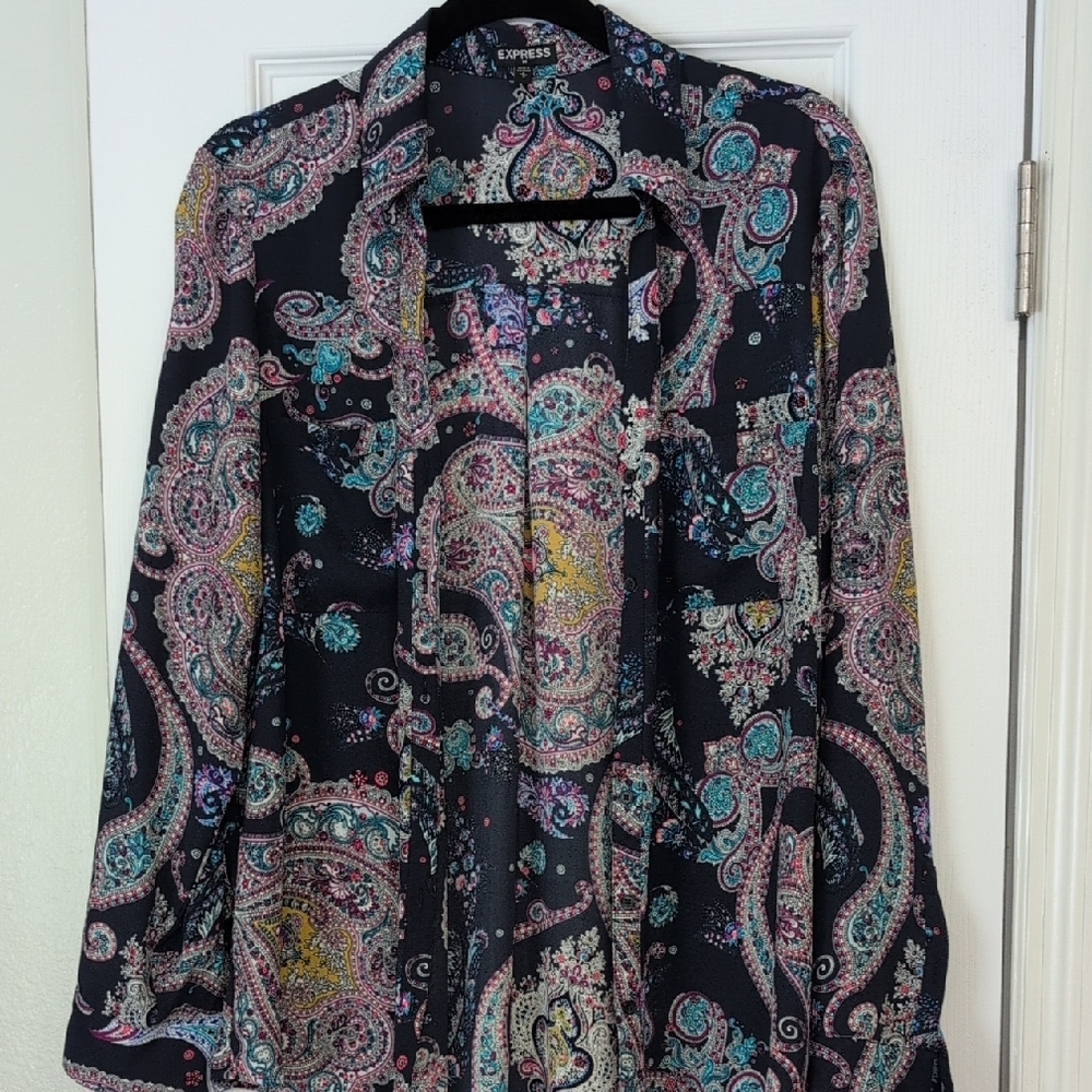 Express Pink Blouse with Paisley Print